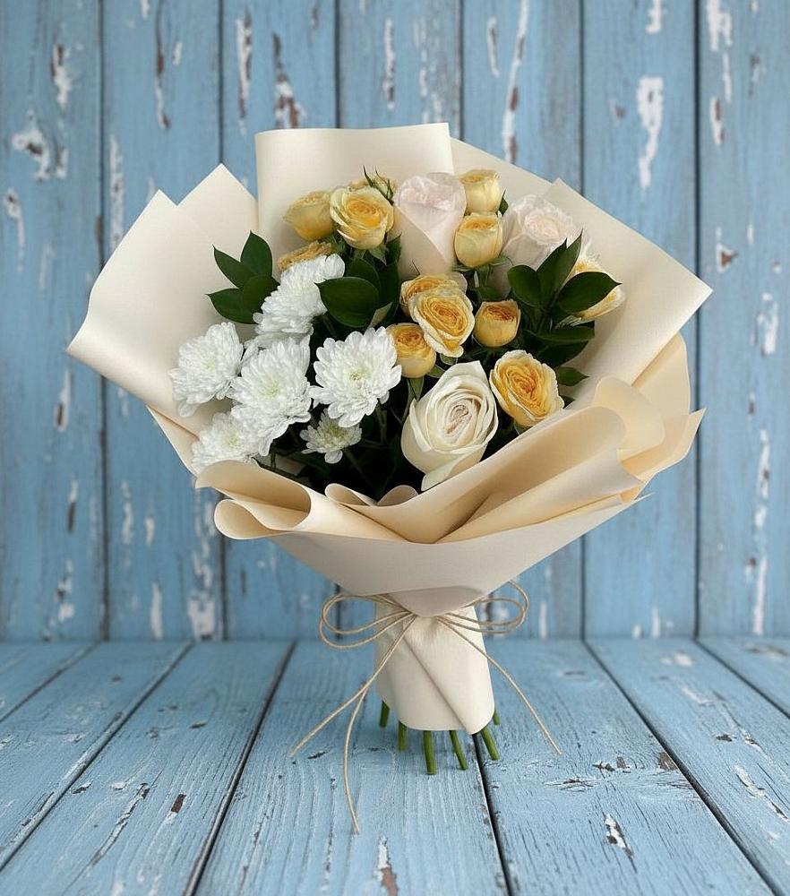 Букет цветов из: Розы и Хризантемы в Душоново