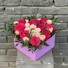 Цветочная композиция из Розы в коробке в Душоново
