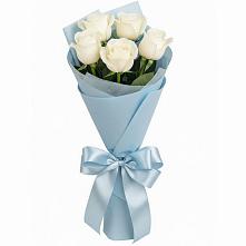 Букет 5 Белых роз Проуд в Душоново
