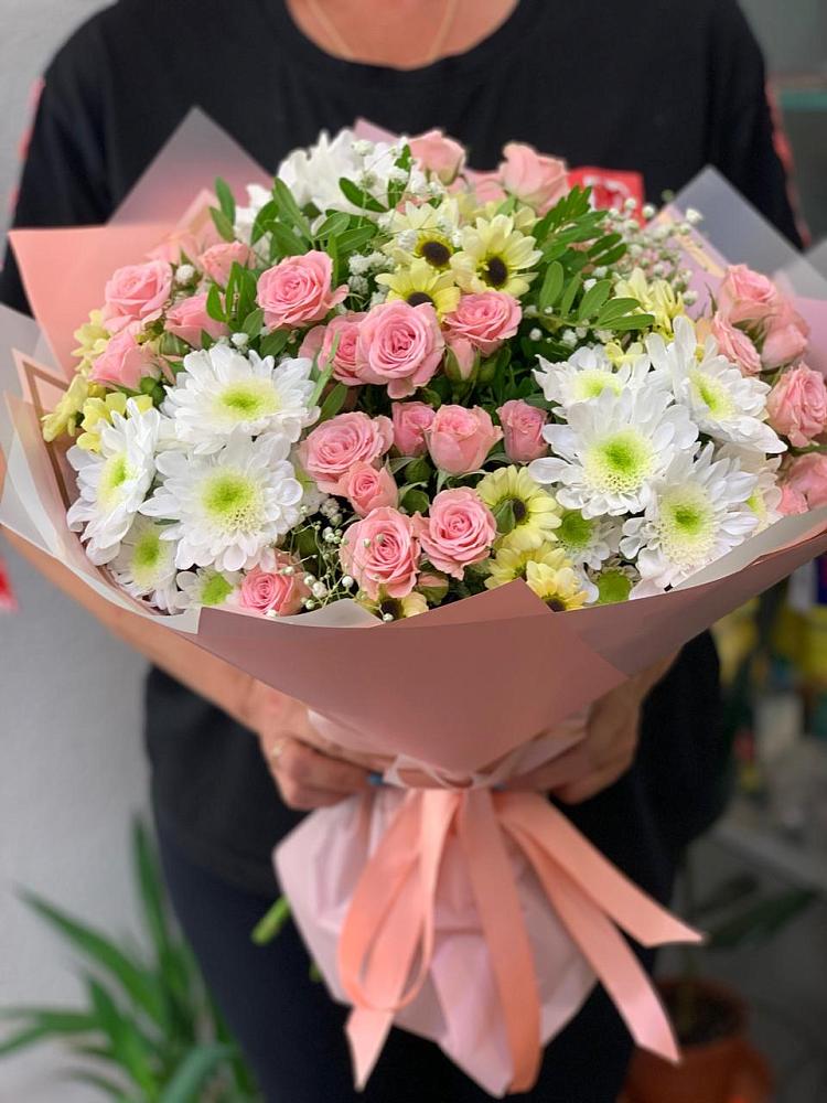 Букет цветов из: Розы и Хризантемы в Душоново