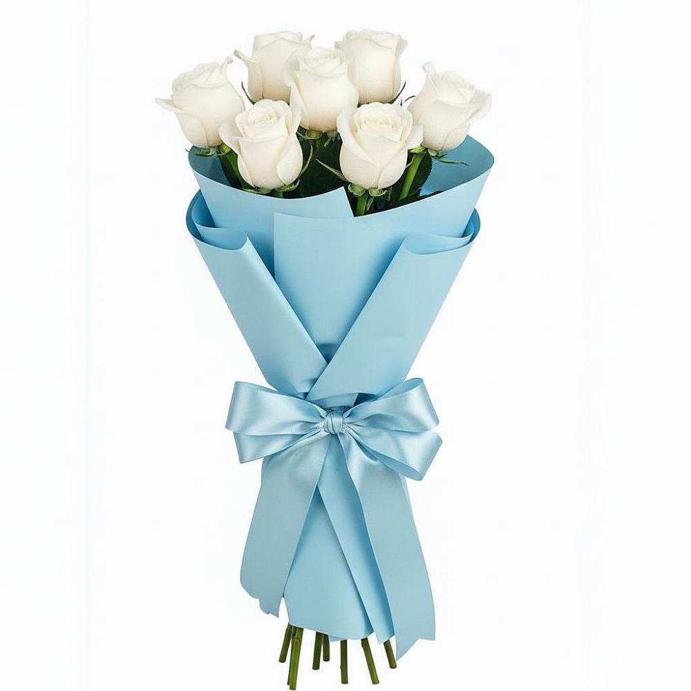 Букет 7 белых роз Проуд в Душоново