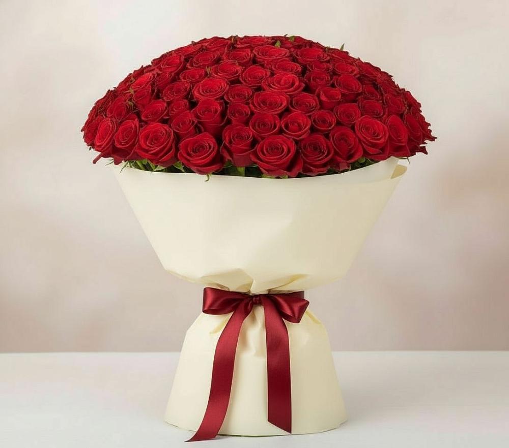 Букет 101 Красная роза Милано в Душоново