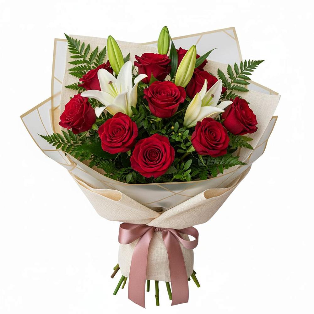 Букет цветов из: Лилии и Розы в Душоново