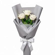 Букет 3 белые розы в Душоново