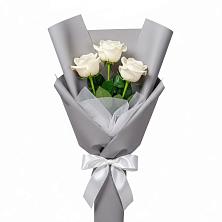 Букет 3 белые розы в Душоново