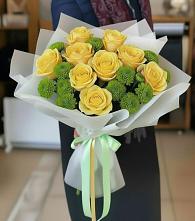 Букет цветов из:  Хризантемы и Розы в Душоново