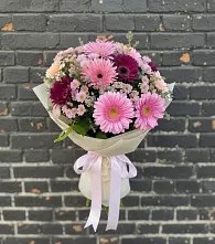 Букет цветов из:  Герберы и Хризантемы #REPLACE_PRED# Душоново