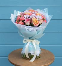 Букет цветов из:  Хризантемы и Розы в Душоново