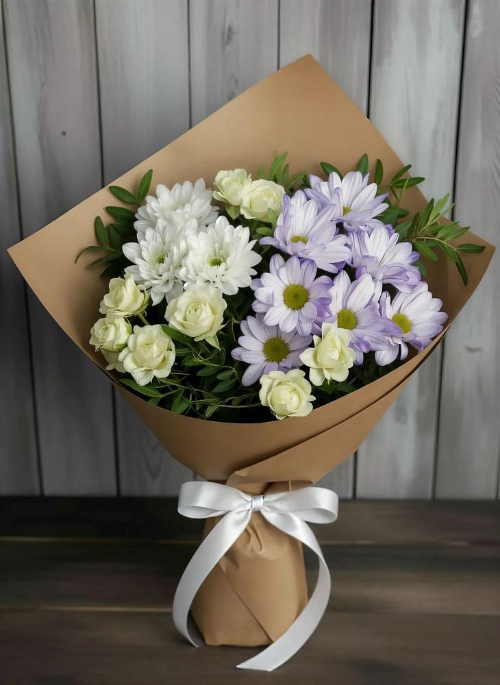 Букет цветов из: Хризантемы и Розы в Душоново